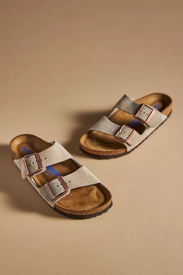 Birkenstock Arizona Suede Soft Footbed Sandals TAUPE