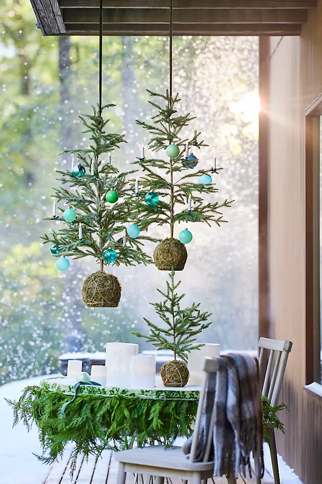 Moss Ball Mini Faux Fir Tree