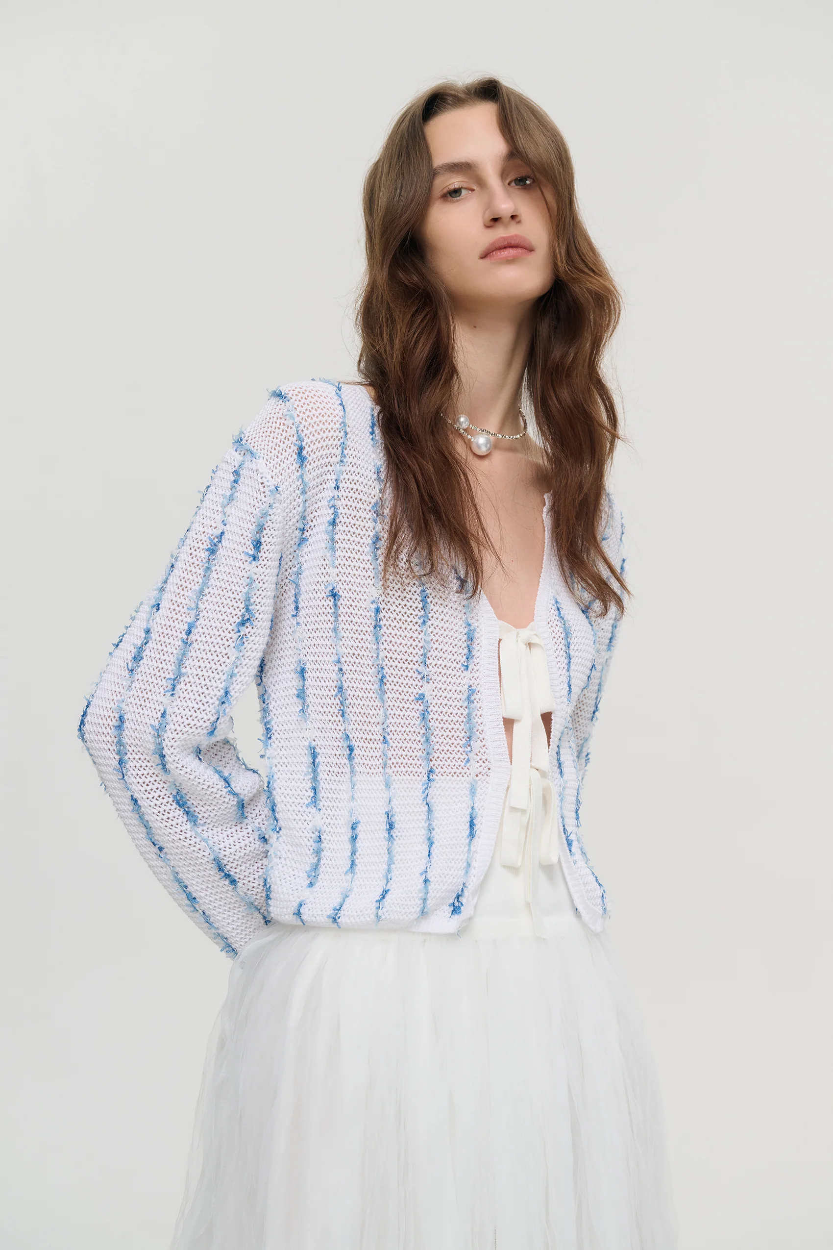 Tie front lightweight cardigan