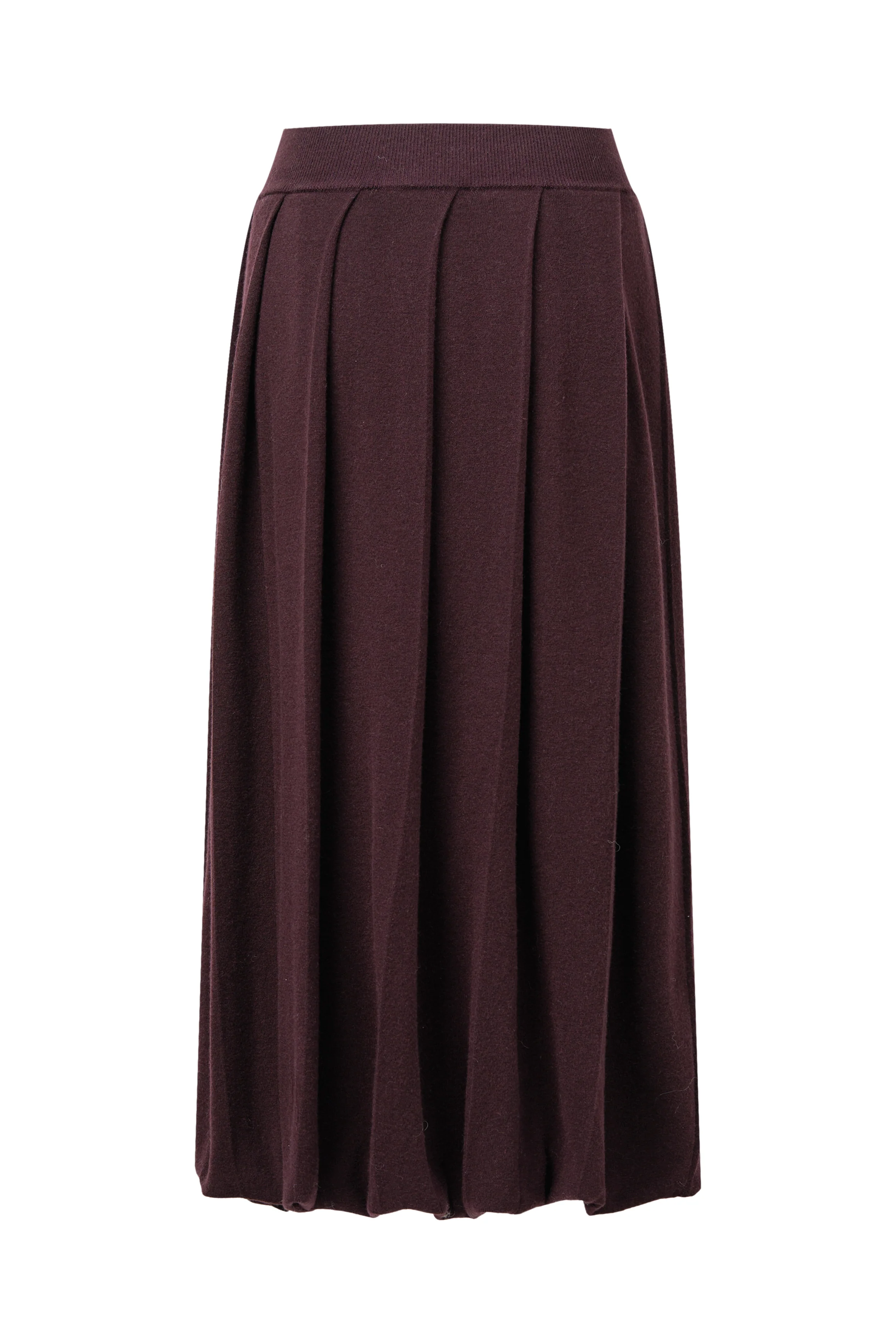 Bubble hem wool maxi skirt
