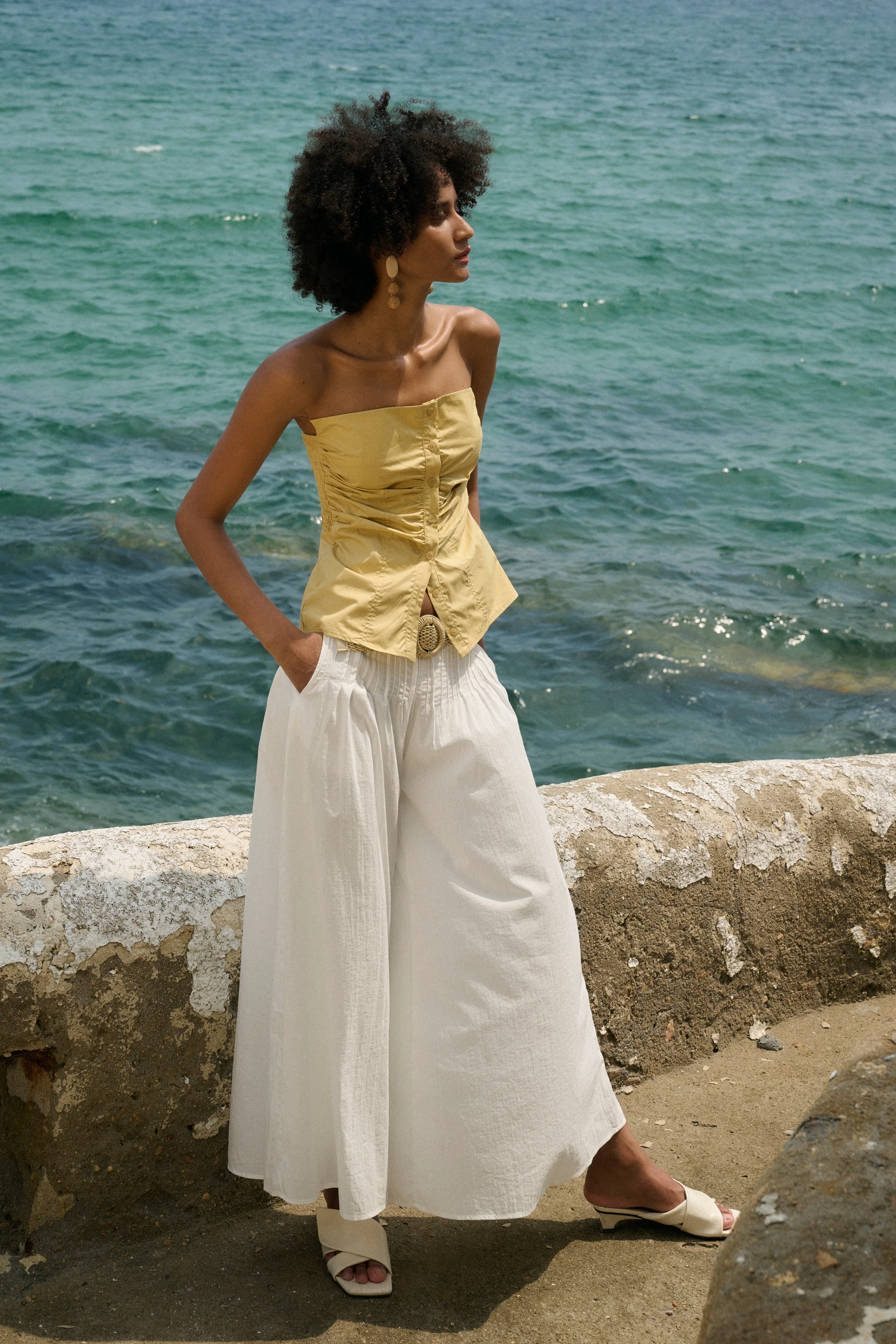 Tuck detail culotte pants