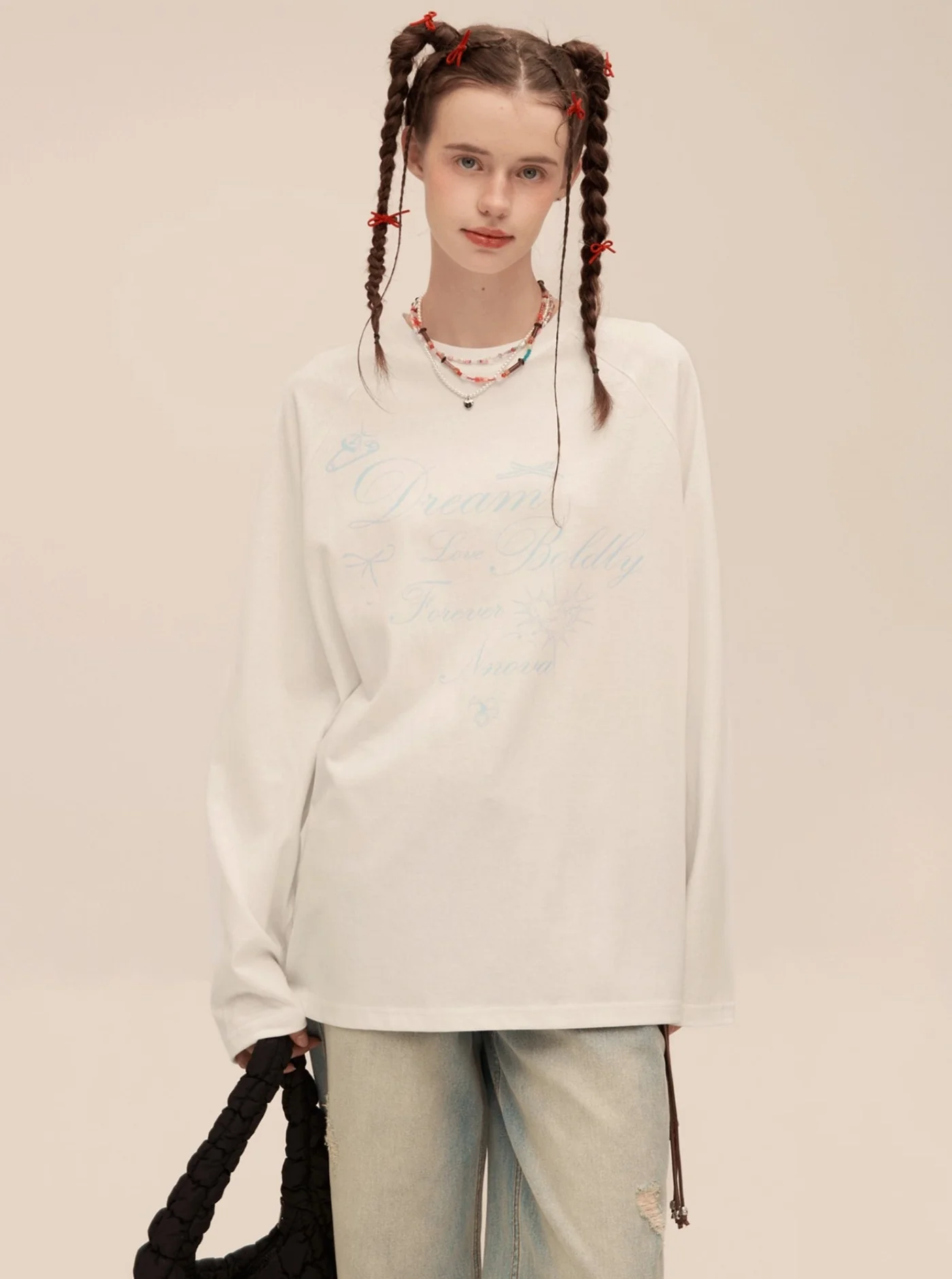 Lazy Fun Print Long Sleeve T-Shirt